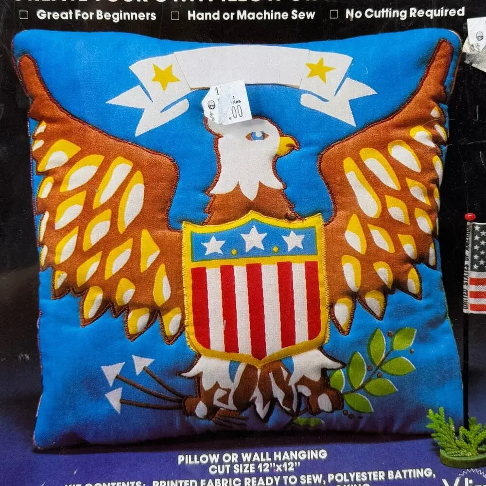 Quick & Easy Instant Quilting‎ Kit USA Eagle Pillow Wall Hanging Valiant 6512